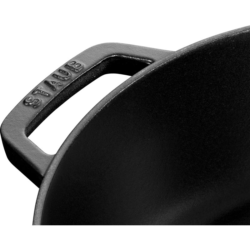 STAUB Cast Iron Round Casserole Dish, Black, 28cm