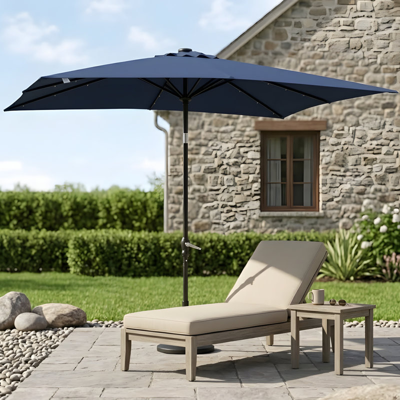 Parasol solaire Sun, parasol de patio éclairé, Bleu