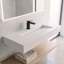 Lavabo de salle de bain mural rectangulaire 48 po avec cuve à rampe Pyramid - blanc, avec trou pour robinet-1276108425-1301675127