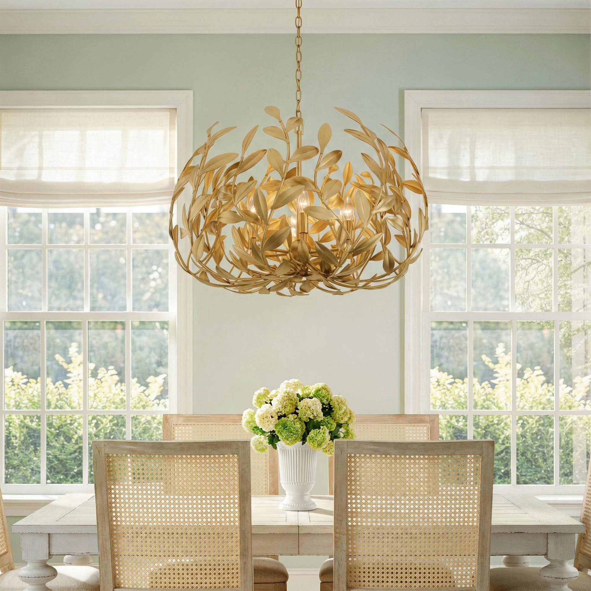 Conde 6 - Light Metal Dimmable Globe Chandelier, Antique Gold