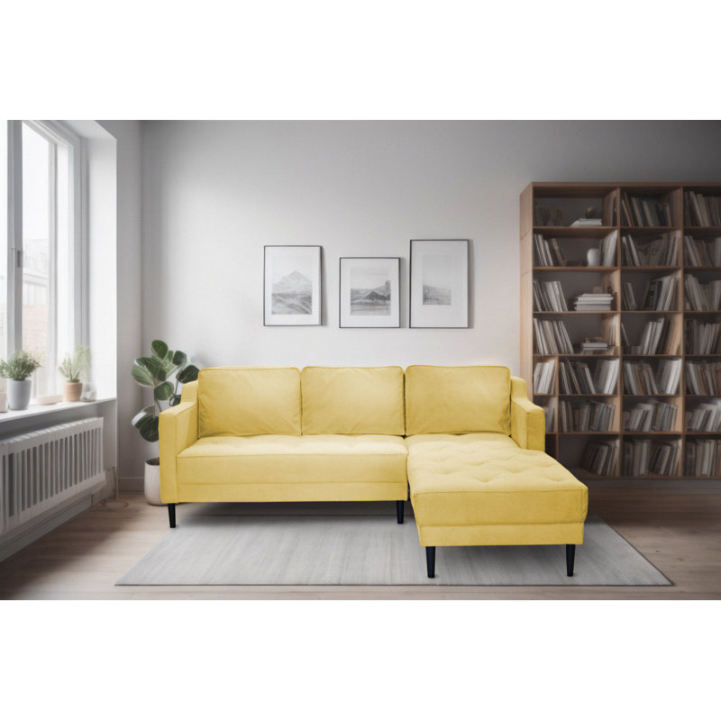 4 Seater Sofa Bed, Right Hand Facing, Yellow