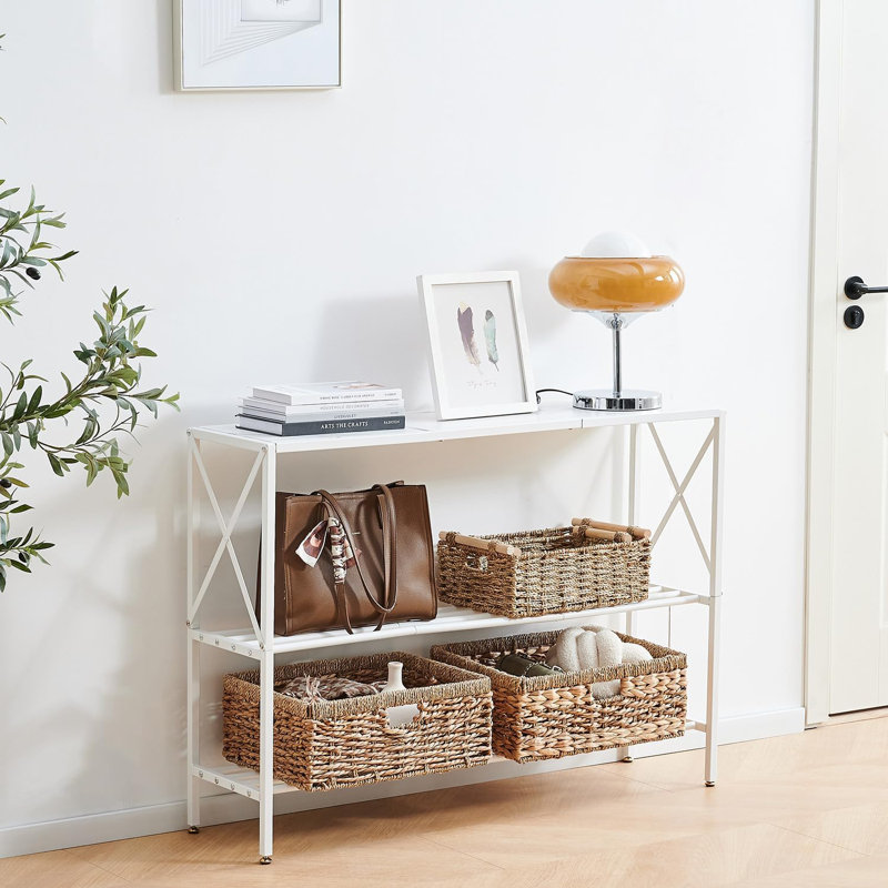 Console, canapé d'appoint multifonctionnel avec tablettes, tables de télévision derrière le canapé