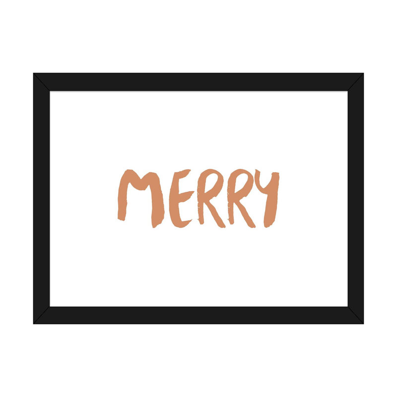 « Merry » par Orara studio-impression d’art textuel, Papier encadré noir, Blanc, H 16 po x l 24 po x P 1 po