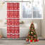 Red Christmas Boho Shower Curtain 90GSM Oxford Polyester | Tree & Snowflake Print, Water-Repellent & Machine Washable Festive Bathroom Decor
