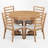 Hervey 5-Piece Retro Rustic Functional Dining Set Unique Geometric Design,Round Table Top with Leaf,dinning table set-1874598582-1874598580
