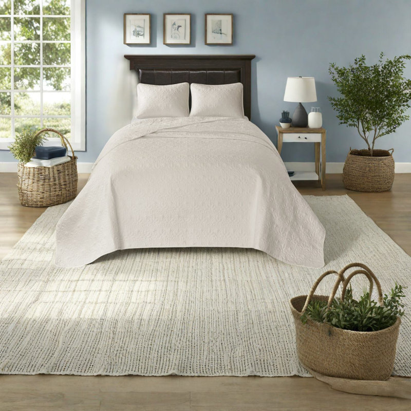 Ensemble de literie en coton crème de qualité supérieure, courtepointe réversible surdimensionnée pour une maison confortable