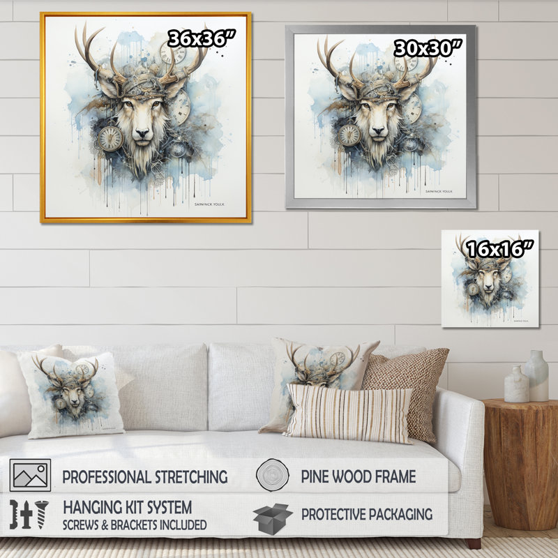 «Blue Saga Of Viking Legends II», art mural classique, Cadre flottant noir, 30" H x 30" W