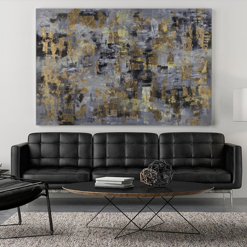 Reproduction d'art doré et glam sur toile par Daleno, H 72 po x l 72 po x P 1,5 po