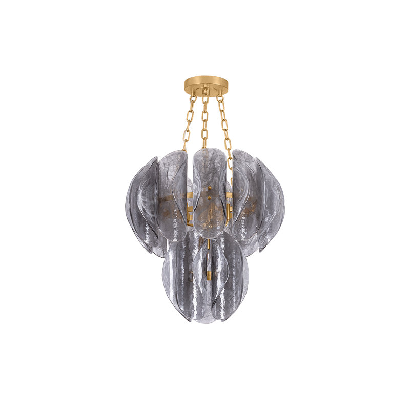 Lustre Anatase en feuille d'or rétro