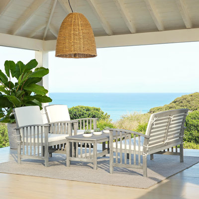 Delosreyes Acacia 4 - Person Patio Conversation Set with Cushions