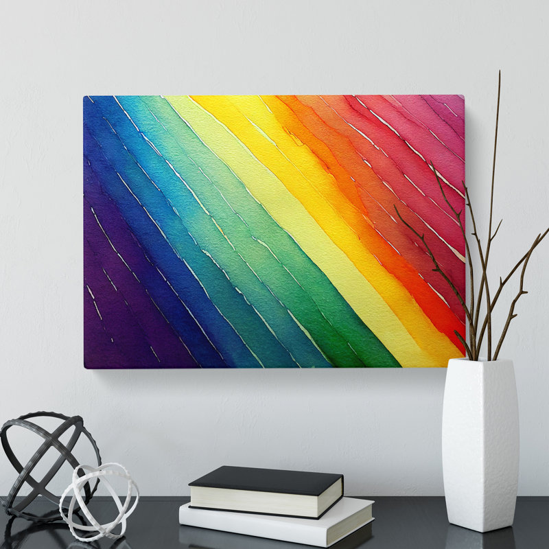 Watercolour Rainbow Art Vol.2 Abstract - Wrapped Canvas, 35cm H x 50cm W x 3cm D