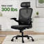 Chaise de bureau ergonomique, chaise de bureau avec appui-tête, chaise d'ordinateur à haut dossier avec accoudoirs et support lombaire réglable pour la salle d'étude de bureau à domicile-1481495727-1481495715