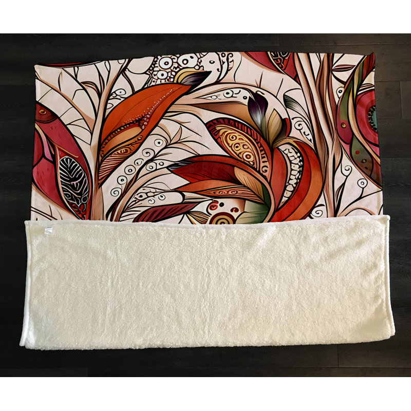 Throw Blanket, 51" W x 60" L, Paisley/Abstract, Red/Green