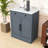 Modern Freestanding Wooden Sideboard with Faux Marble Top, Adjustable Shelves and Drawer-306896319