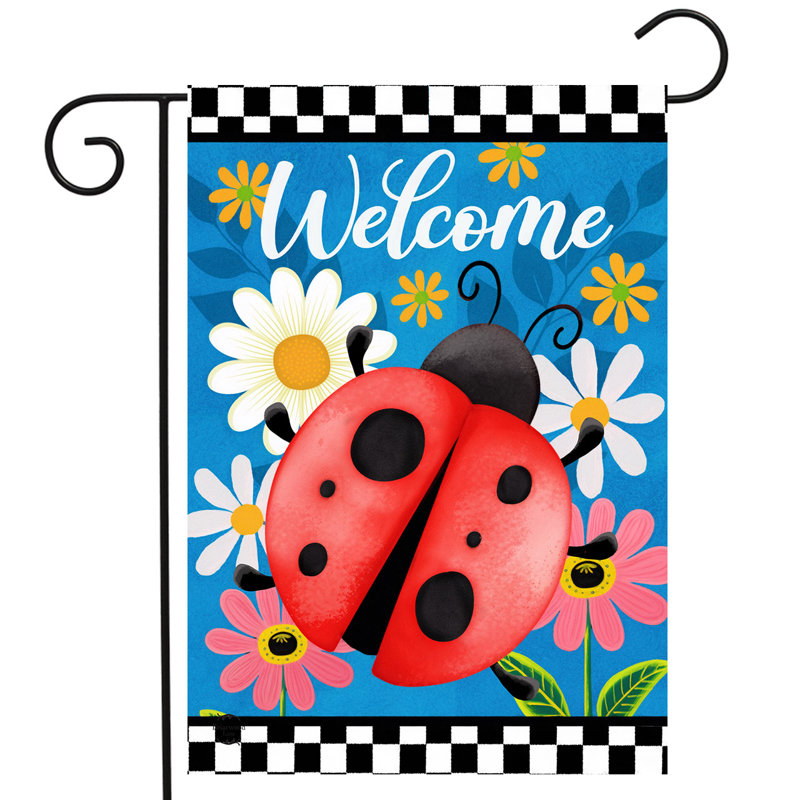 Ladybug Welcome Garden Flag