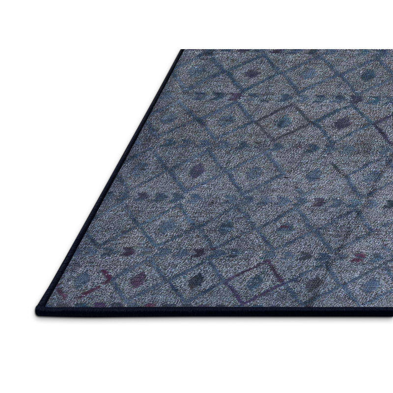 Tapis décoratif multicolore à motif abstrait, Rectangle 5 pi x 7 pi