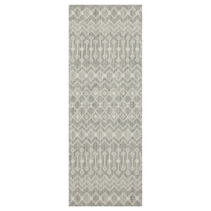 Sunshine GC_HAR2021 Silver 7 ft. 3 in. Indoor/Outdoor Area Rug, Runner 2'7" x 7'3"