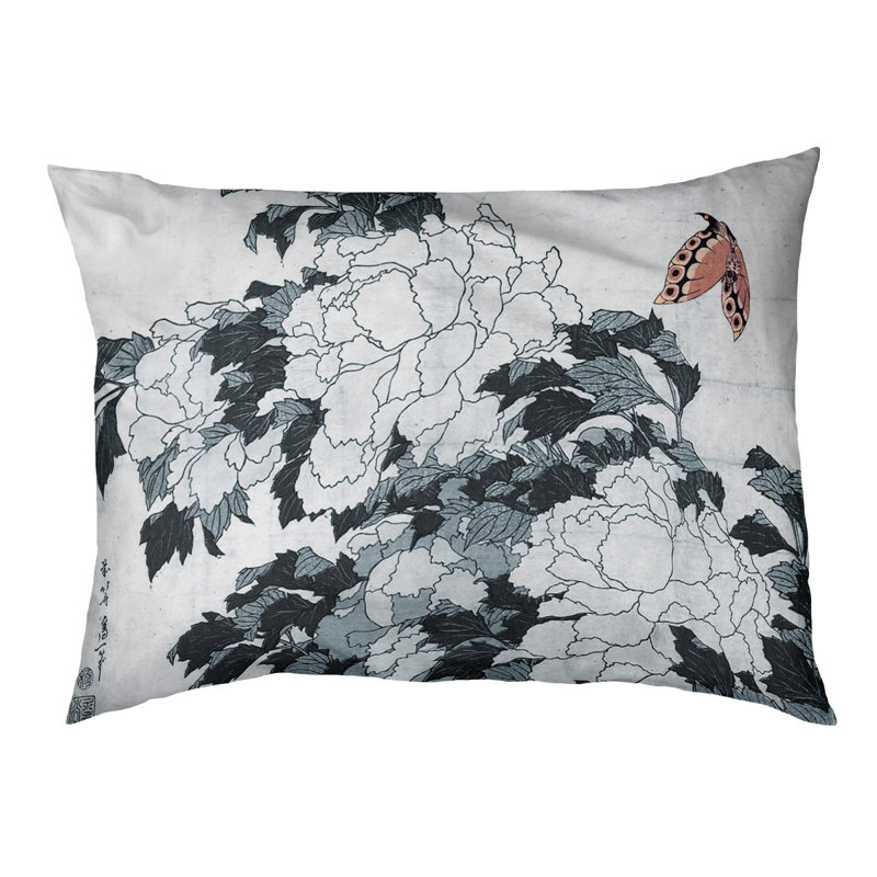 Coussin Burkart, L 32,5 po x l 42,5 po, Gris / Pêche / Noir