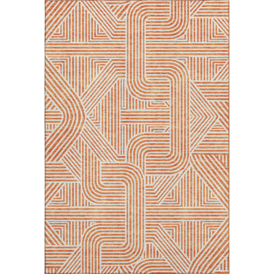 Premium Machine Washable Prisco Orange Rug
