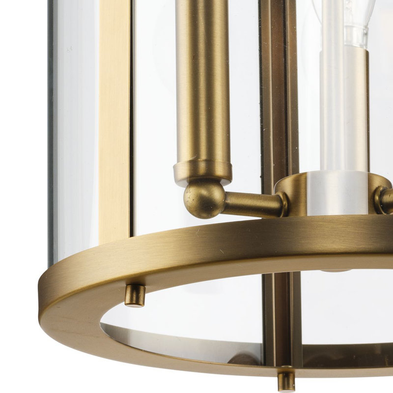 3 - Light Candle Style Pendant, Vintage Brass