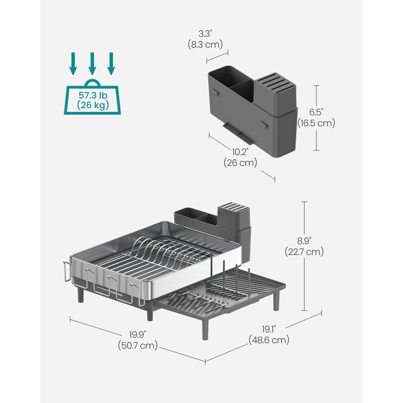 Caseyville Adjustable Stainless Steel Dish Rack
