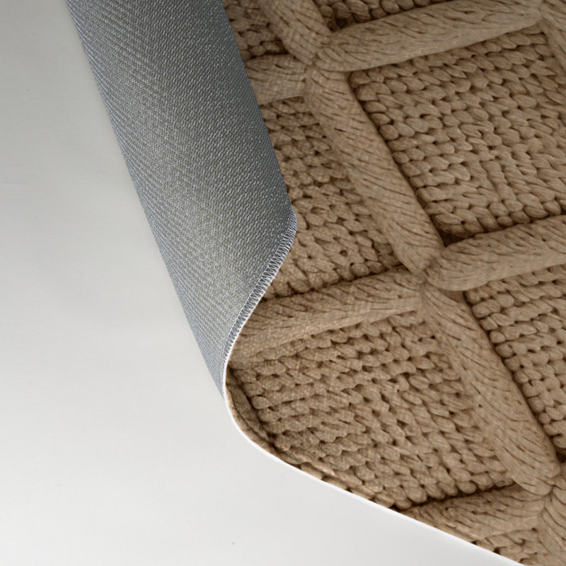 Tapis brun intérieur et extérieur Trellis, Rectangle 5 pi x 7 pi