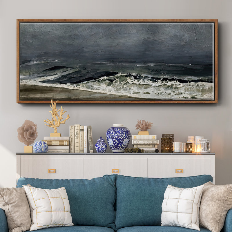 Moody Sea I - toile encadrée, H 8 po x l 20 po
