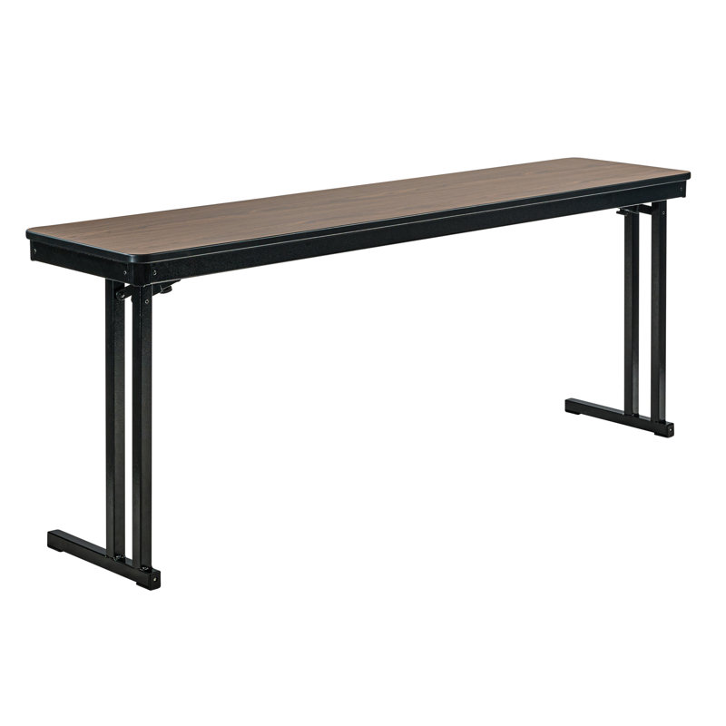 Max Seating Folding Table, MDF Core/ProtectEdge, Cantilever Legs, Walnut, 29" H x 48" L x 18" W