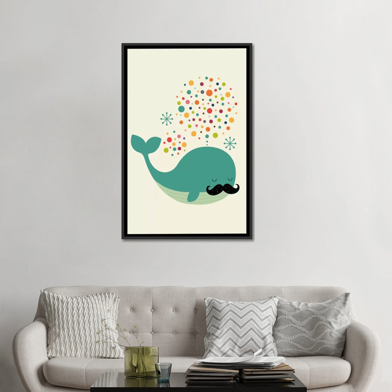 « firewhale » par andy westface-impression sur toile tendue, H 48 po x l 32 po x P 1,5 po, Toile avec cadre flottant noir