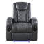 Westerville Leather Aire Power Recliner With Bluetooth Speaker, Cup Holder, Blue And Black-50351226