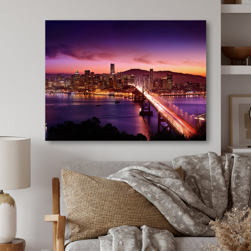 «San Francisco Skyline and Bay Bridge I», reproduction sur métal sans cadre, H 12 po x l 20 po x P 1 po