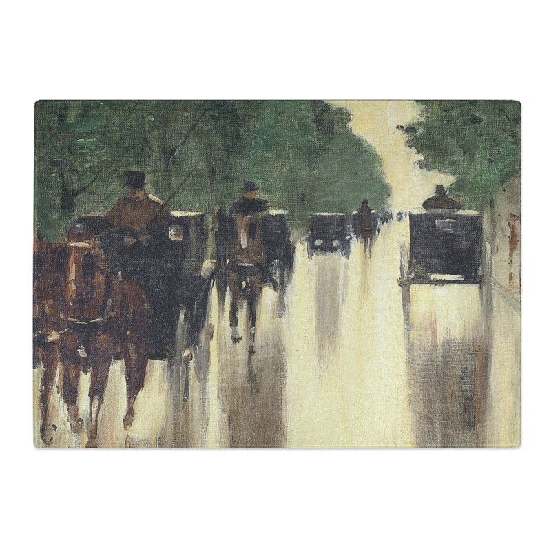 Horses and Carriages by Lesser Ury Chopping Board, 0.4cm H x 28.5cm W x 39cm L