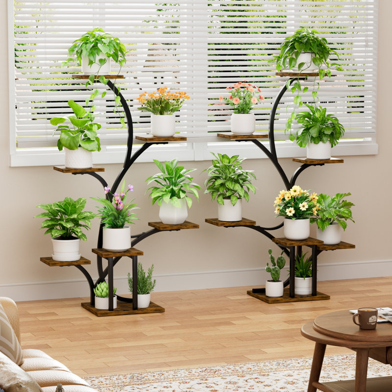 Ensemble de 2 tablettes lumineuses pour plantes, support de 101,6 cm (40 po) avec lampe de croissance pour l'intérieur, noir