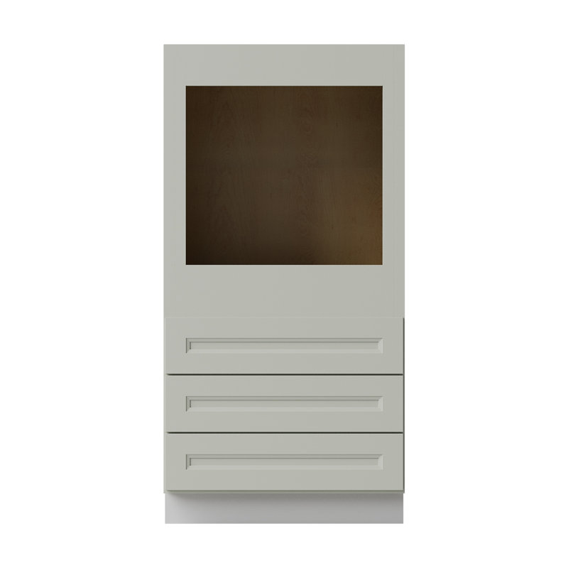 Ready to Assemble Solid Wood Shaker Single Oven Kitchen Cabinet, Laguna Gray Double Shaker