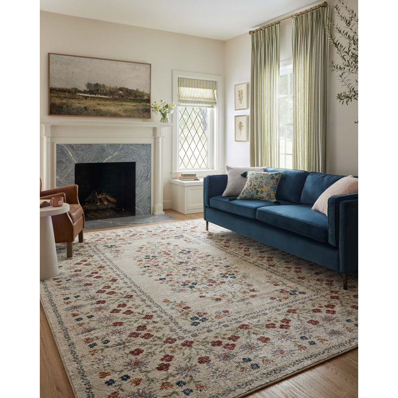 Rifle Paper Co. x Loloi Laurel Linen Area Rug &amp; Reviews | Wayfair