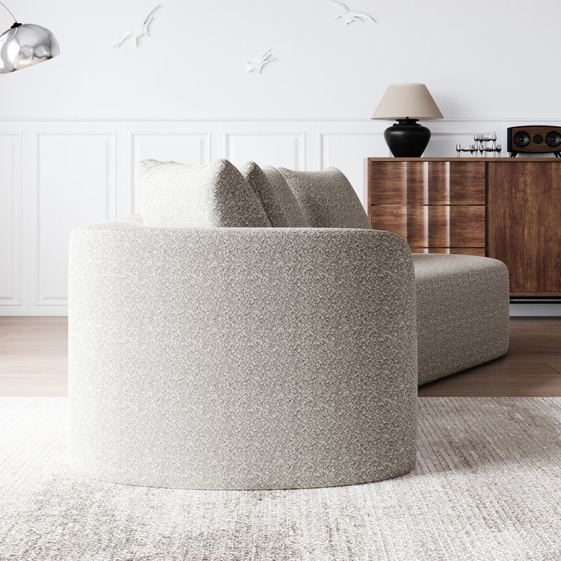 Canapé modulaire surdimensionné en chenille de 112 po à 4 places avec coussins décoratifs 112 po, siège très large et profond, mousse à haute résilience durable et confortable, confortable pour la famille