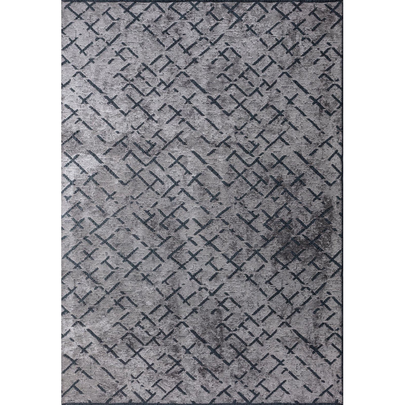 Adaure Geometric Hand Loom Indoor / Outdoor Area Rug, Rectangle 6'7" x 9'10"