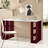 Simone Modern Desk with Built-in Bookcase – Stylish Workspace Desk with 6 Open Shelves-94592015-54467376