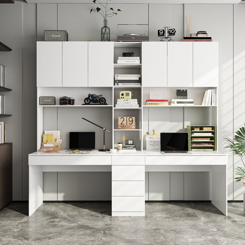 Modern Bookcase With Strong Storage And Spacious Desktop