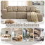 3 Seater Corduroy Sofa-298638496