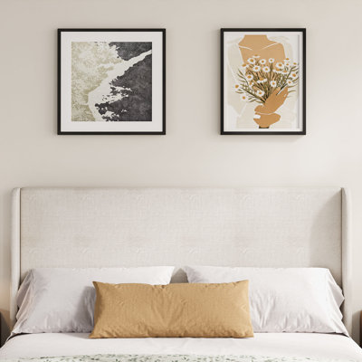 Shiann 48-Inch Double Wing Headboard Only, Modern Upholstered High Headboard, High-Density Linen Covered(Color Variations May Occur) by Latitude Run