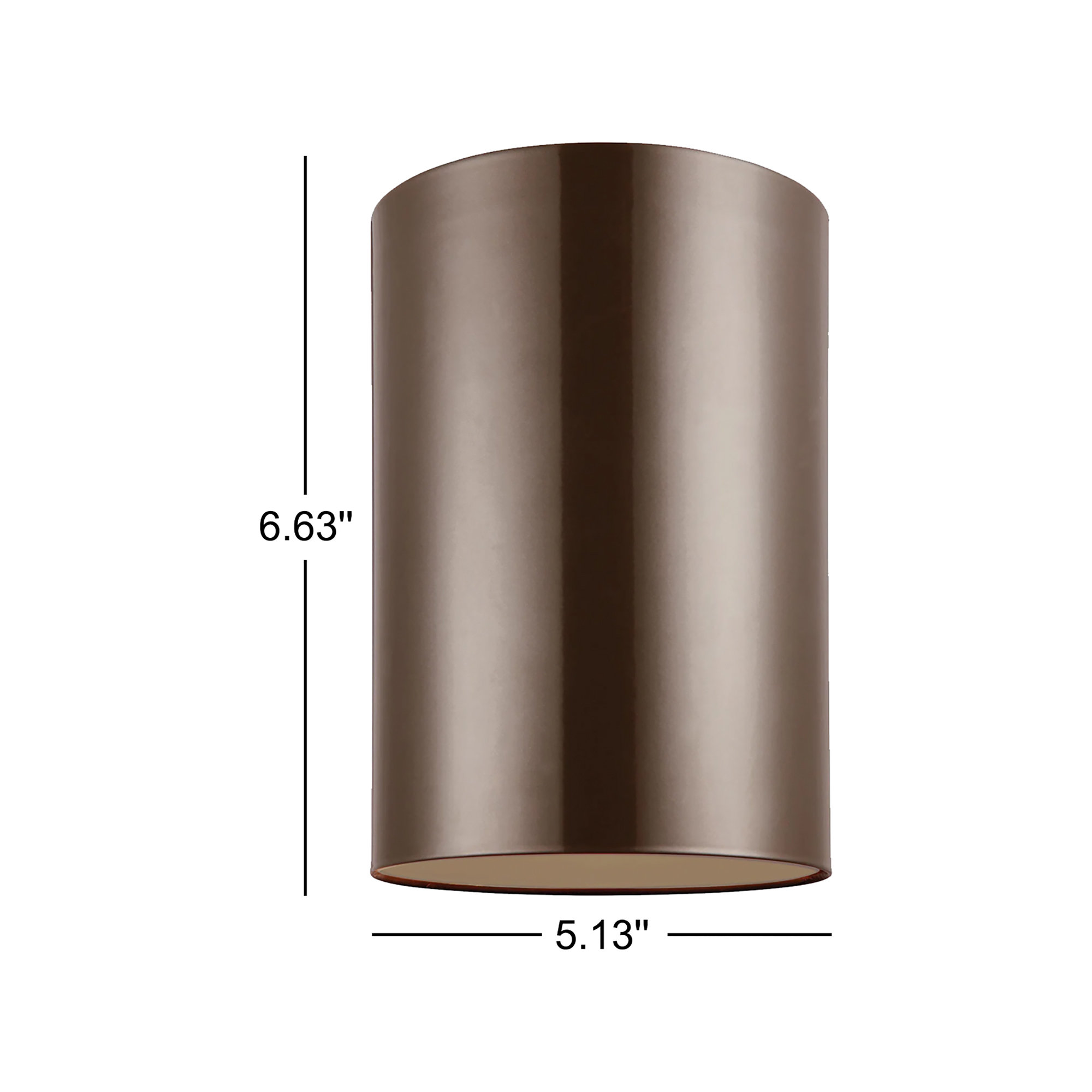 Dylan Aluminum LED Flush Mount, Bronze, 6.63" H x 5.13" W x 5.13" D