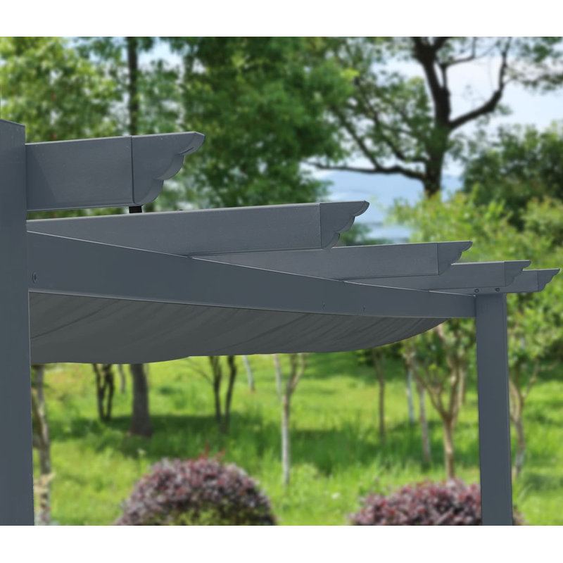 Aoodor Aluminum Pergola with Canopy, Dark Gray, 10 ft. x 12 ft.