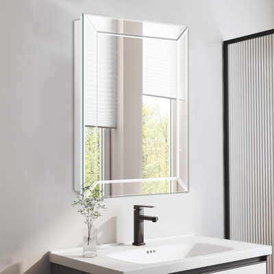 22''x 30'' Surface or Recessed Mount Medicine Cabinet with Beveled Edge Mirror,No assembly required