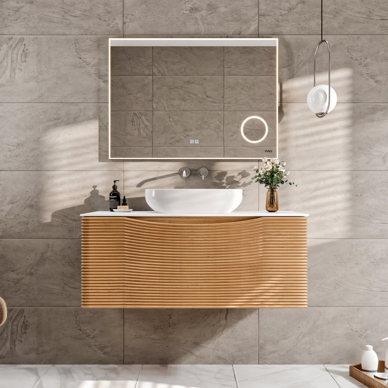 Kambrey 31.5'' Single Bathroom Vanity with Solid Surface Top