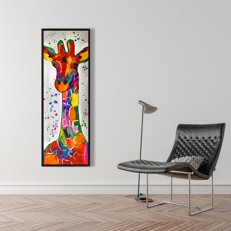 «Abstract Colorful Giraffe With Paint Splash» sur toile