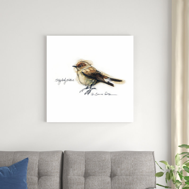 Étude d'oiseaux chanteurs I, H 30 po x l 30 po