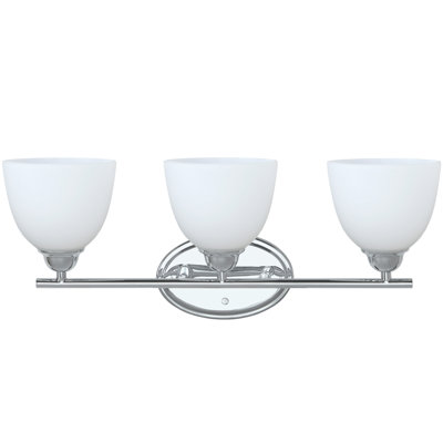 Éclairage pour salle de bain 3 lumières chrome