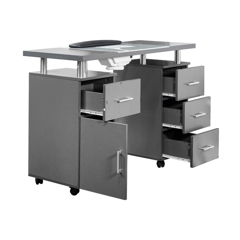 8.99'' x 20.99'' Craft Table with Wheels, Grey