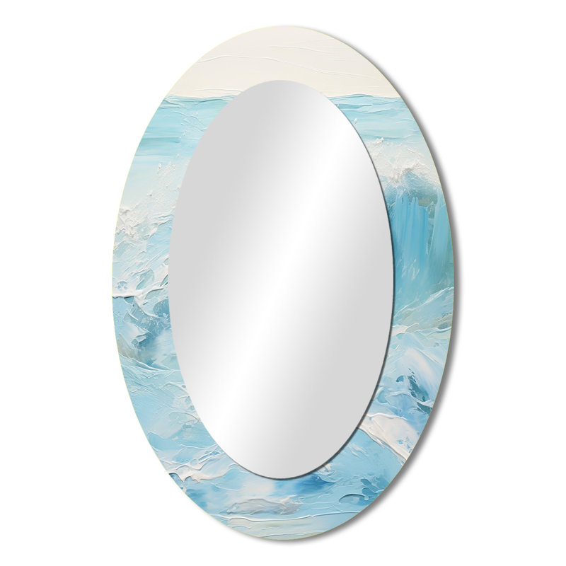 Miroir mural bleu et blanc Simplicity Beach, 36 po x 24 po